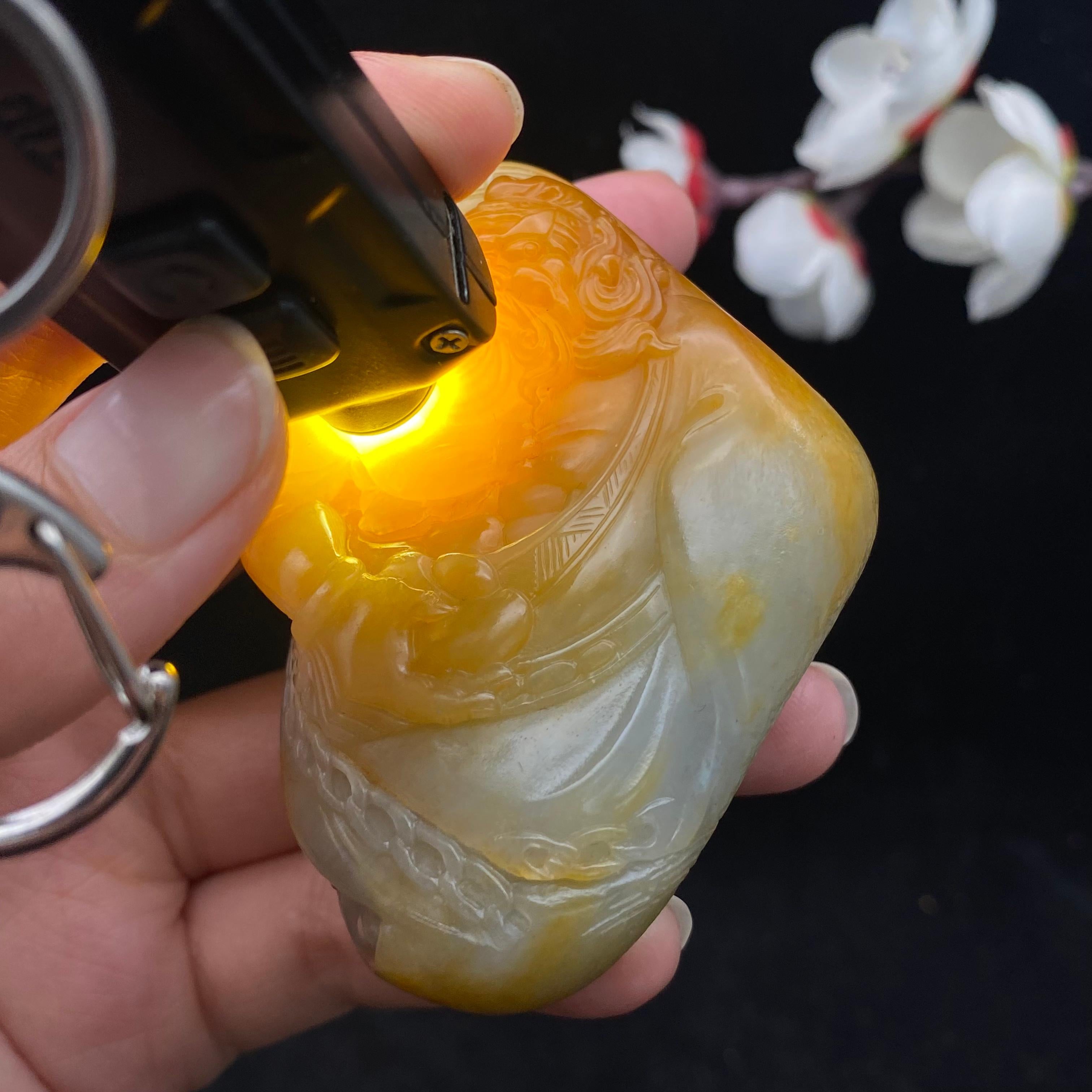 和田玉聚黄皮籽料【钟馗】手把件（188.7g）