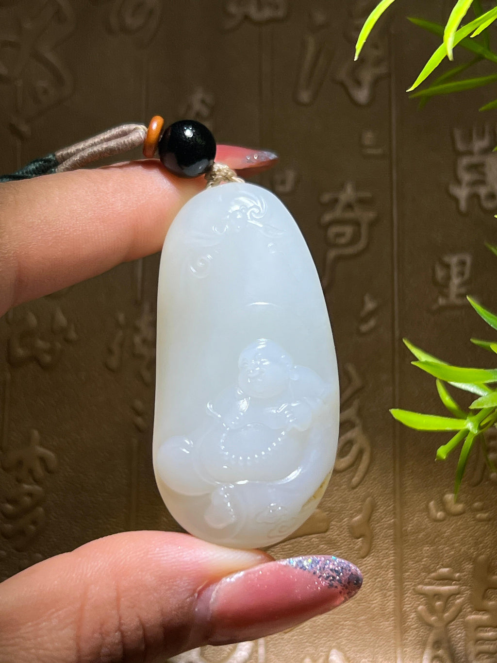 和田籽料洒金皮无事牌（34.2g）
