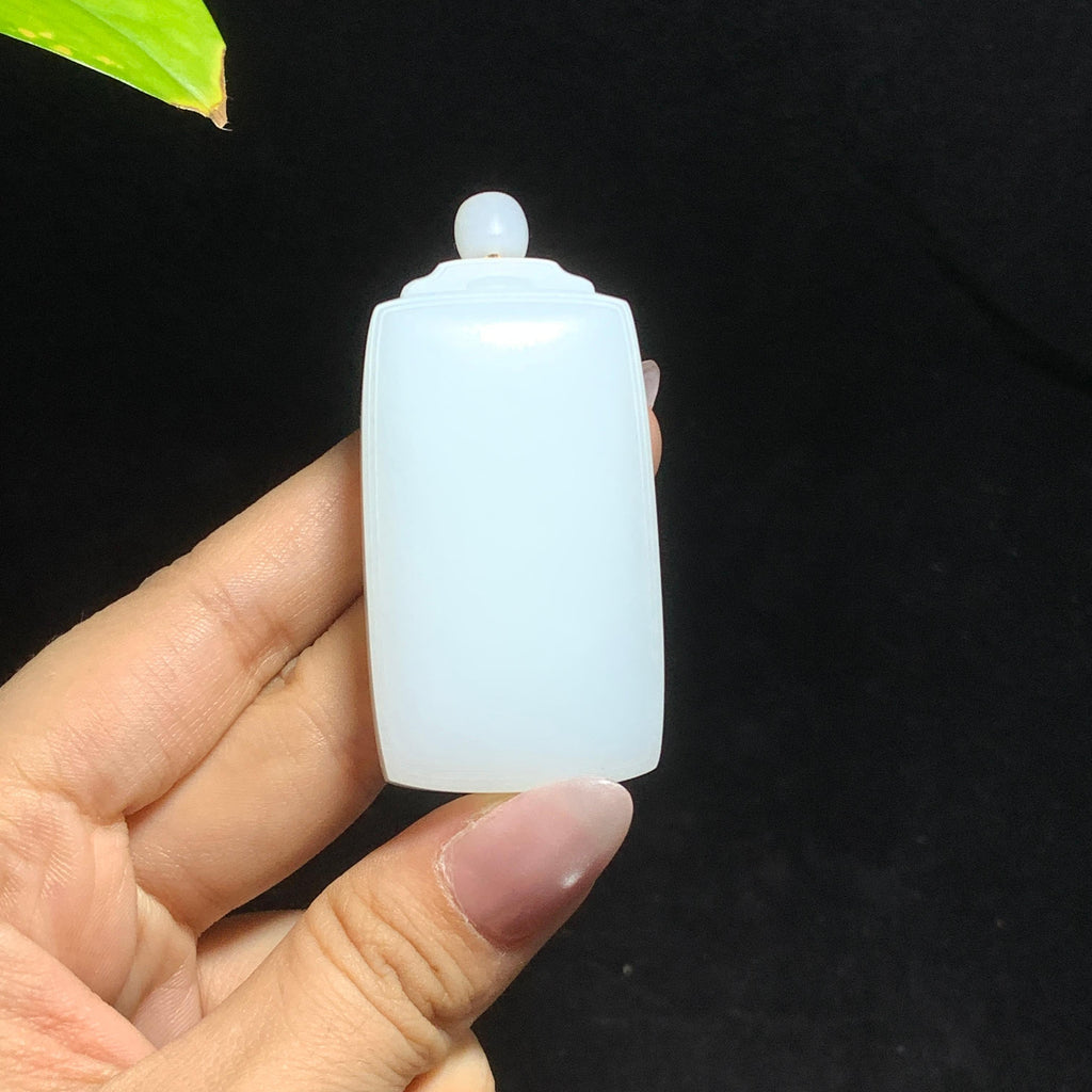 和田羊脂白玉山流水无事牌（56.7g）