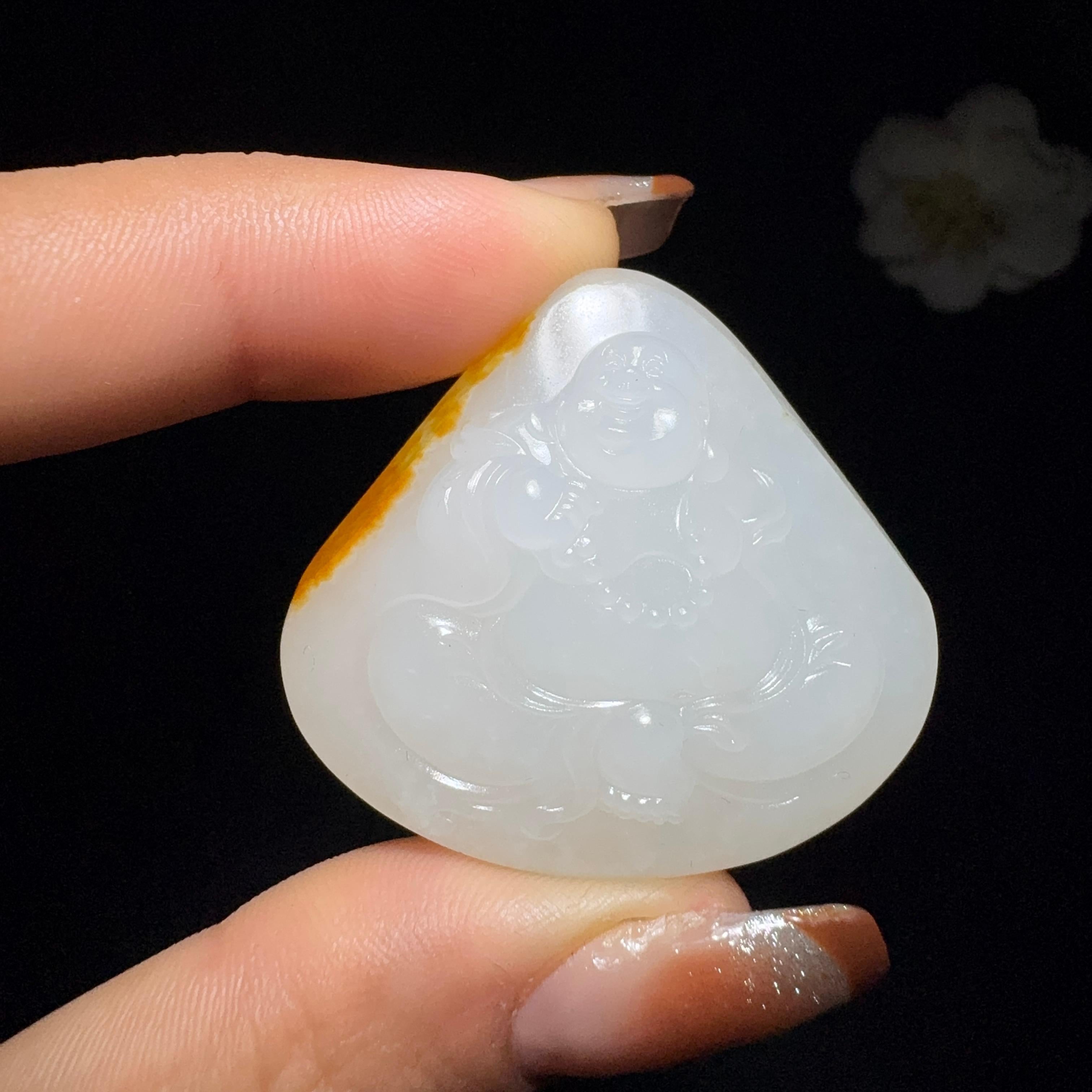 和田玉籽料挂件佛公（22.2g）