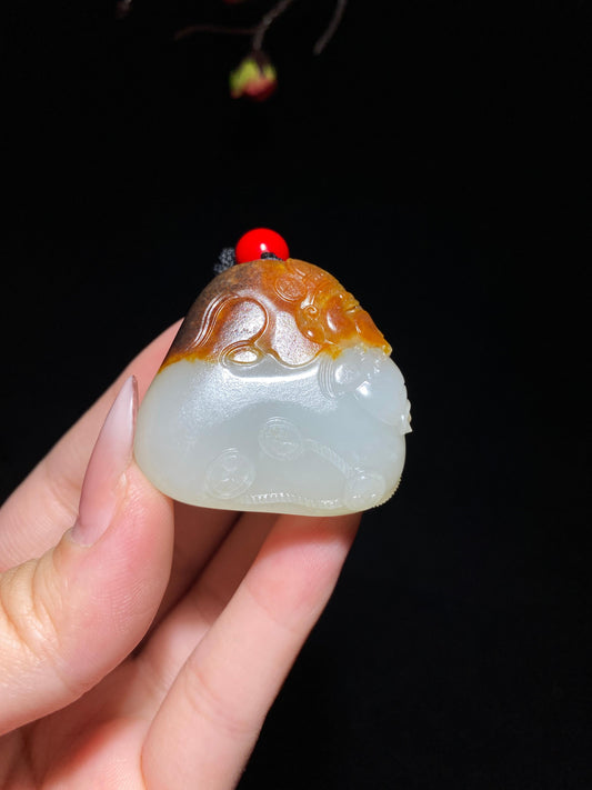 和田籽料白玉财神（37.6g）