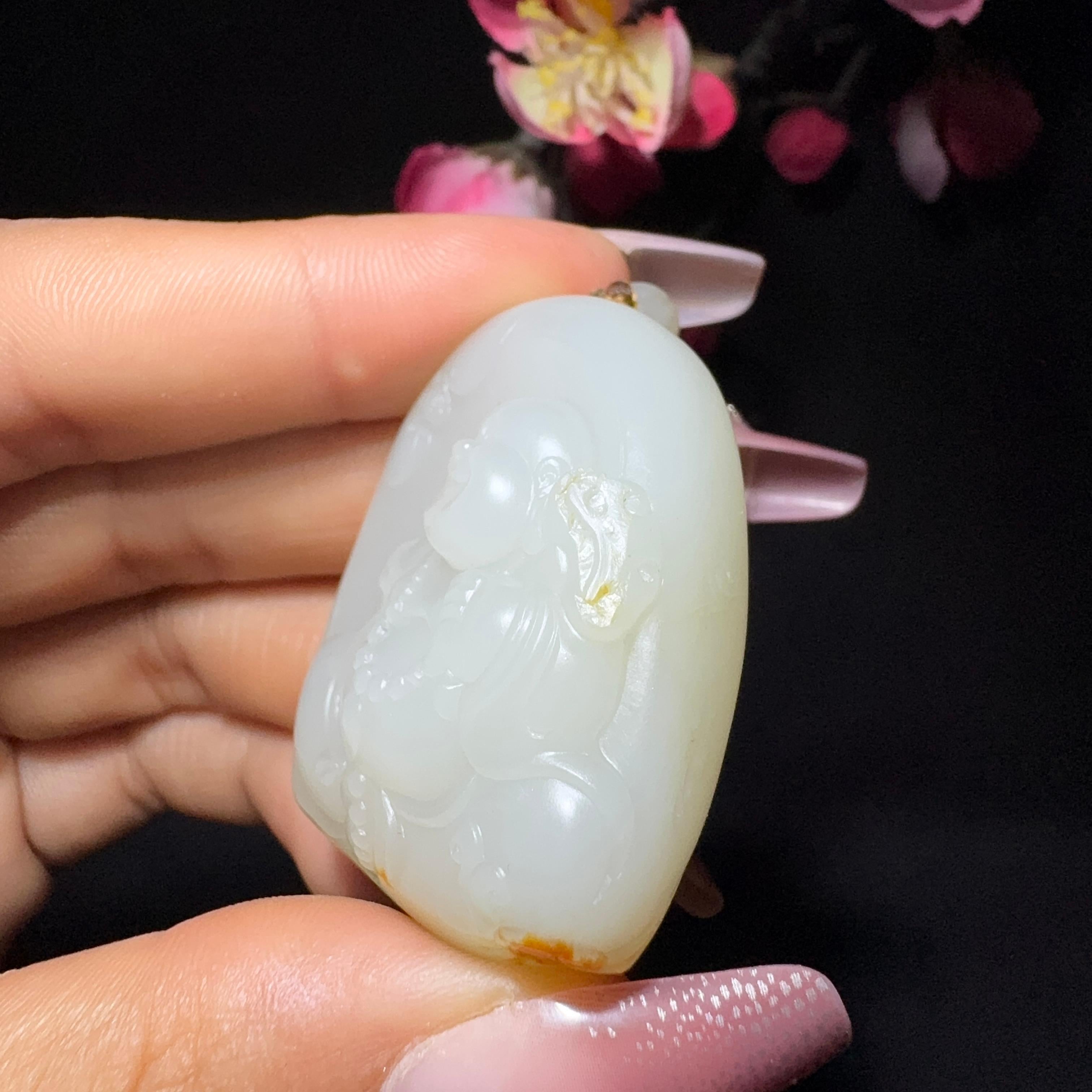 和田玉籽料挂件佛公（45.4g）
