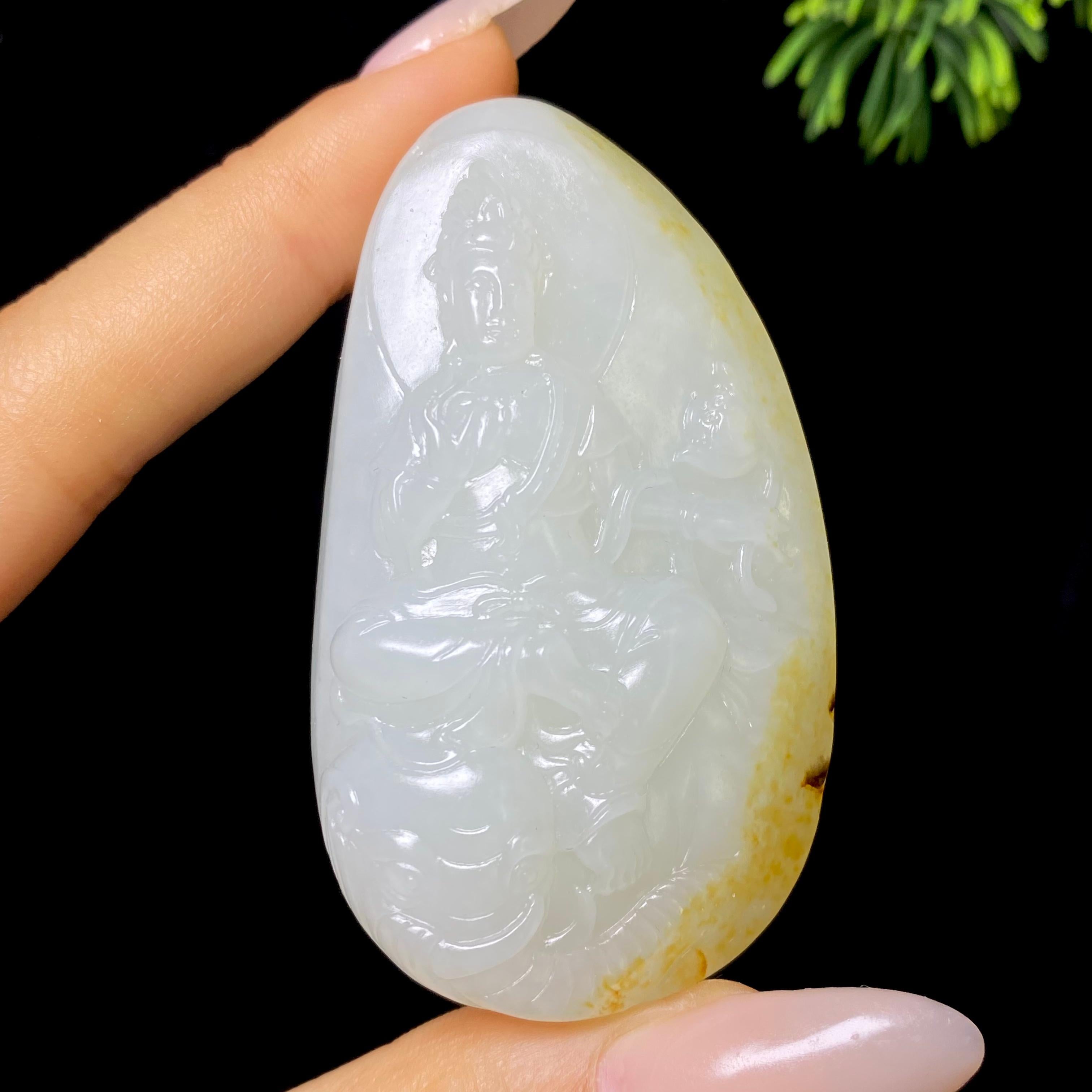 和田玉籽料普贤菩萨（59.0g）