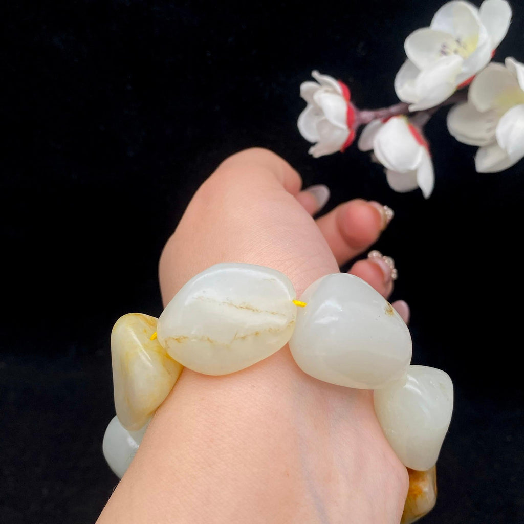 和田玉洒金皮【精品手串】（77.6g）