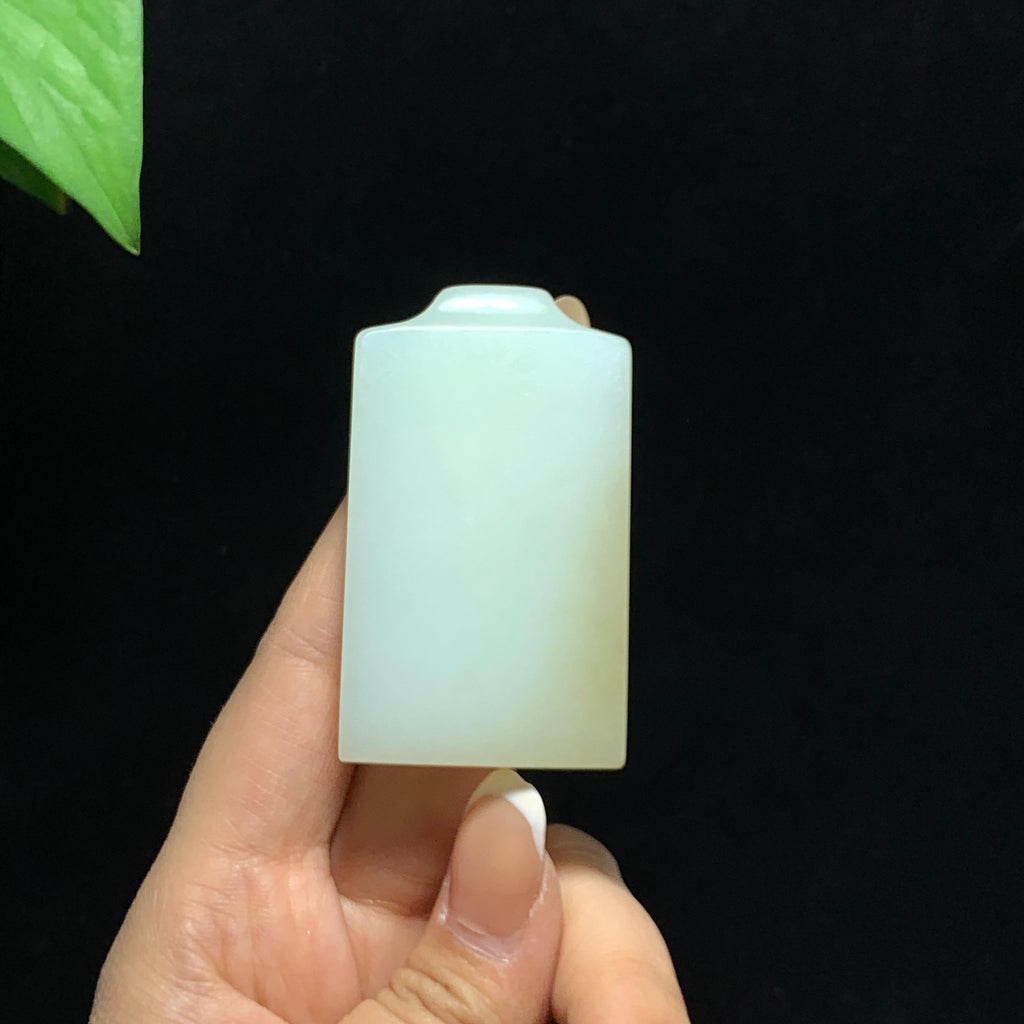 和田山料糖白玉无事牌挂件（57.3g）