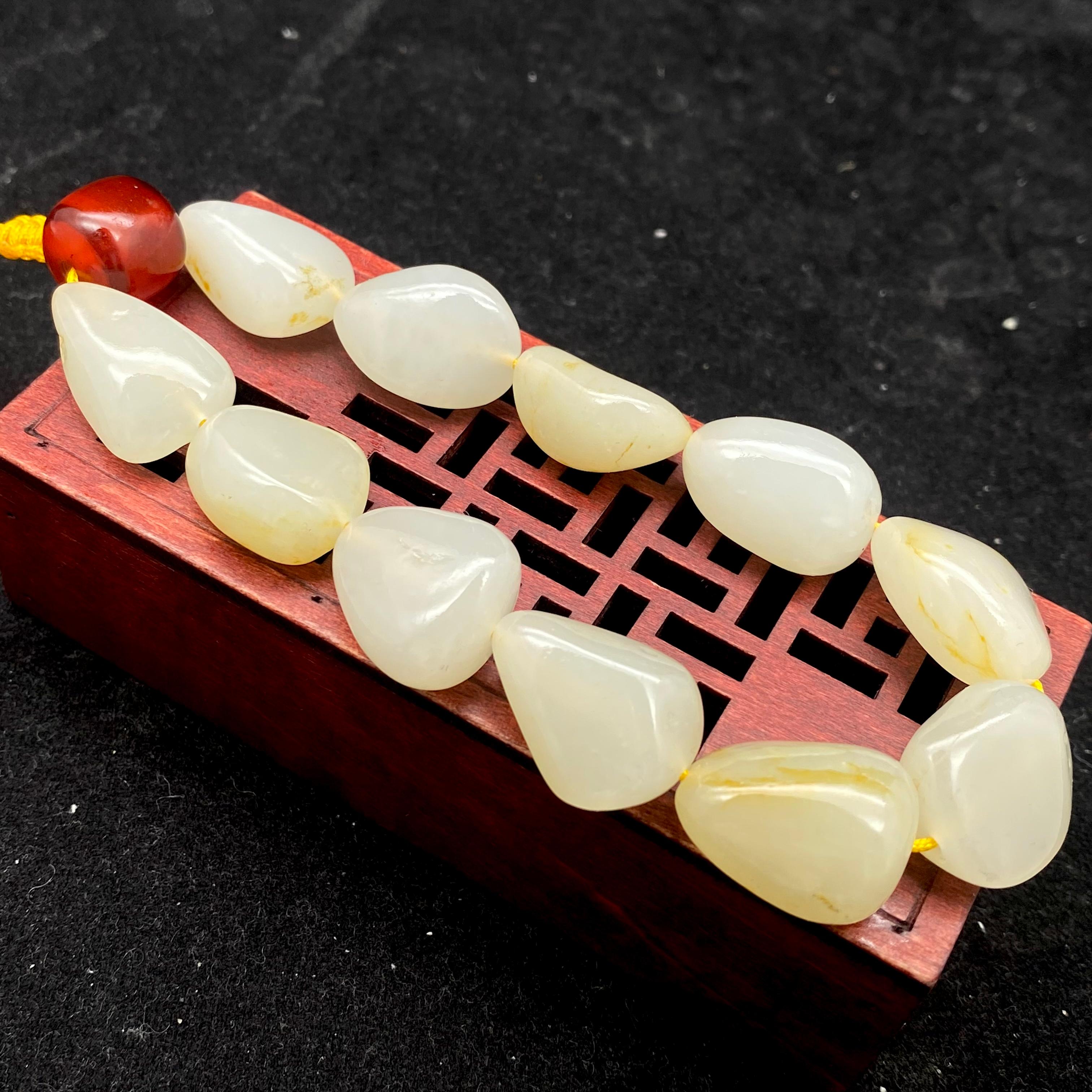 和田玉洒金皮【精品手串】（47.5g）