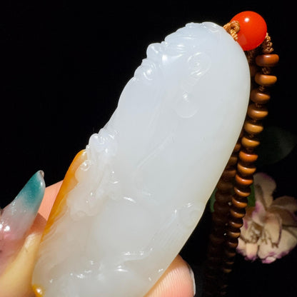 和田玉籽料挂件关公（58.9g）