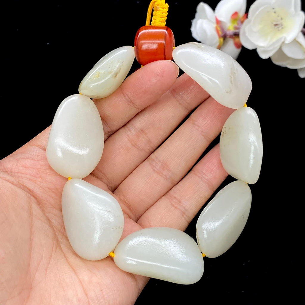 和田玉白玉籽料【精品手串】（126.3g）