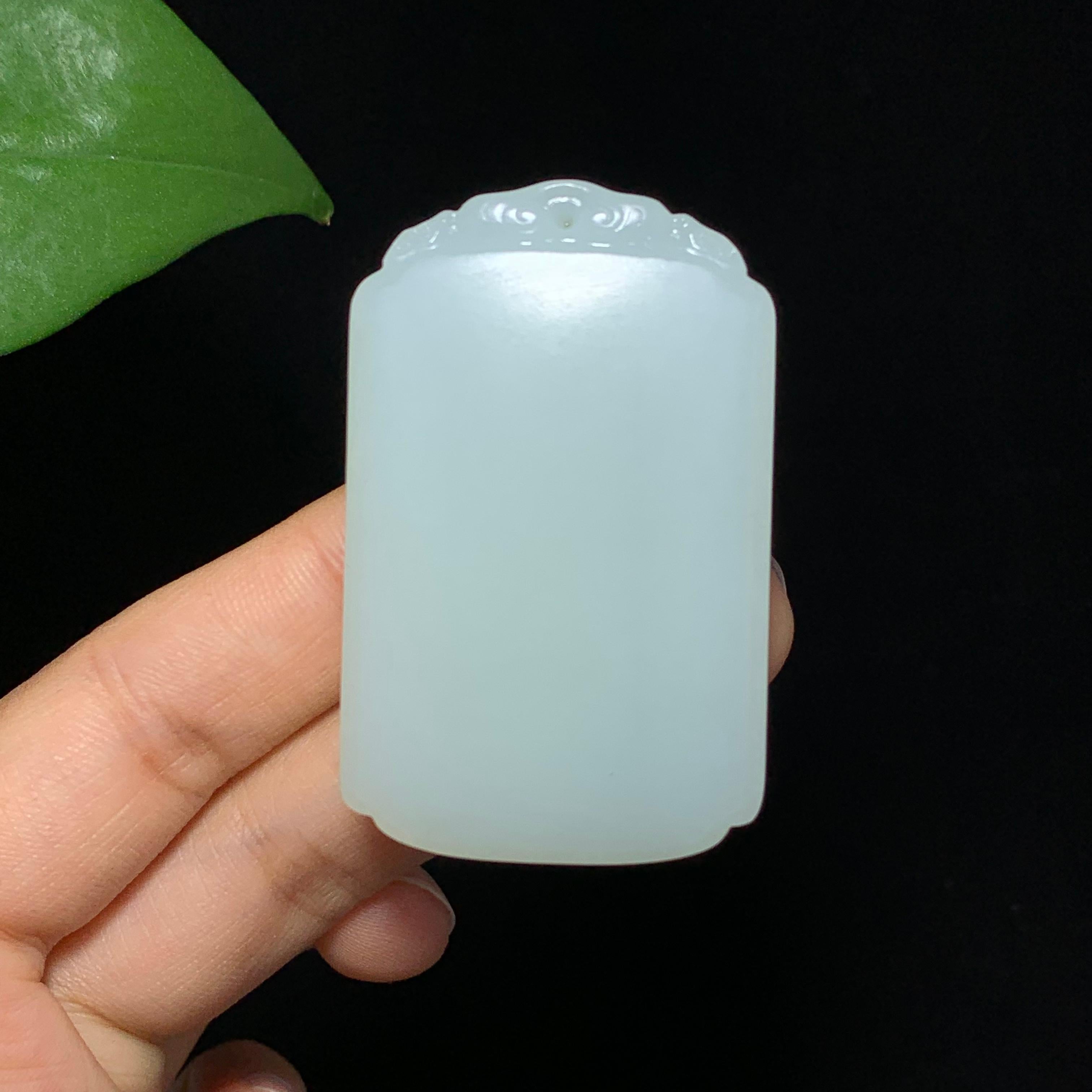 高品质和田山料白玉无事牌挂件（51.8g）