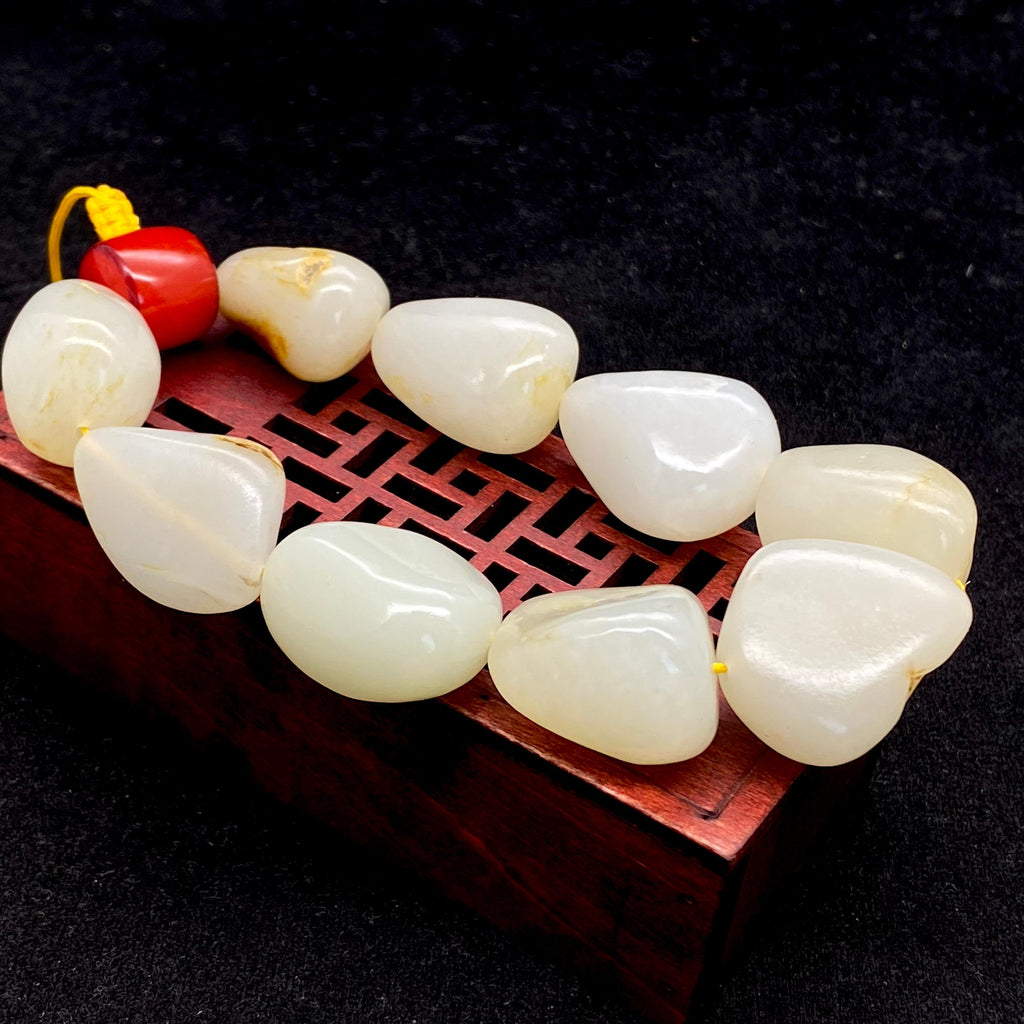 和田玉黄皮【精品手串】（96.8g）