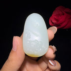 和田玉糖白花开见佛挂件（37.8g）