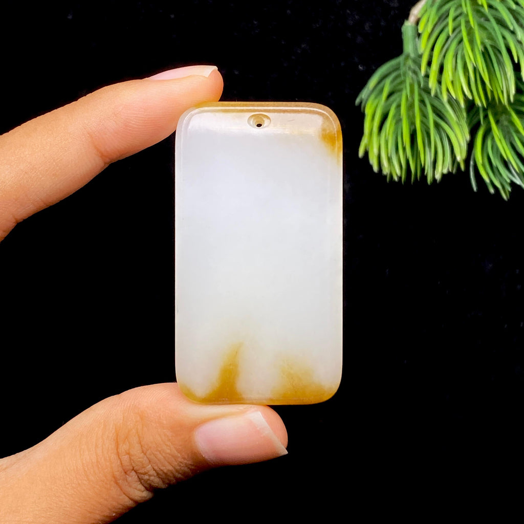 和田玉糖白无事牌（36.0g）