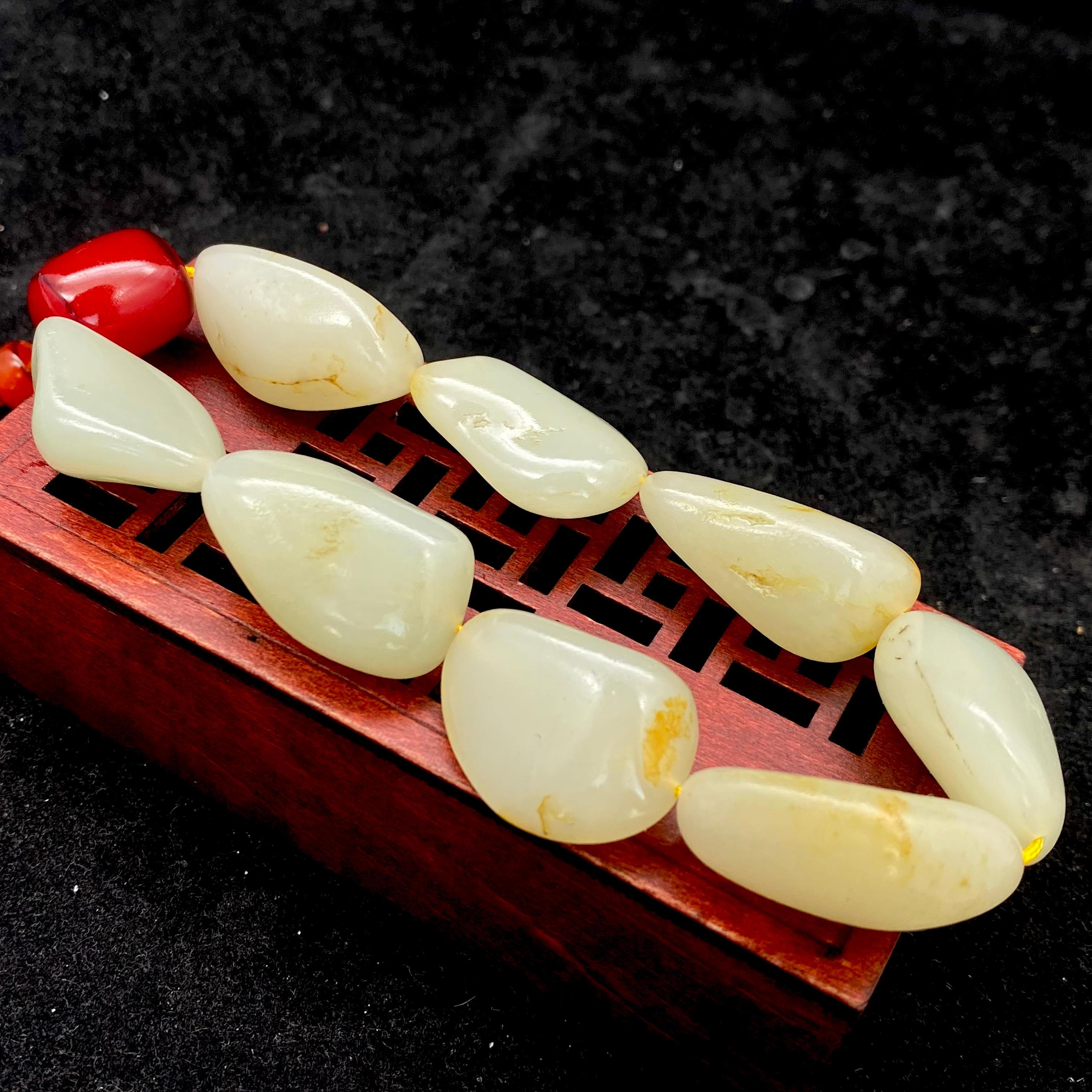 和田玉黄皮【精品手串】（66g）