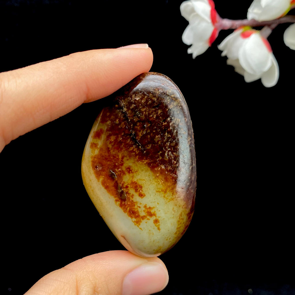 和田玉聚红皮籽料挂件（46.6g）