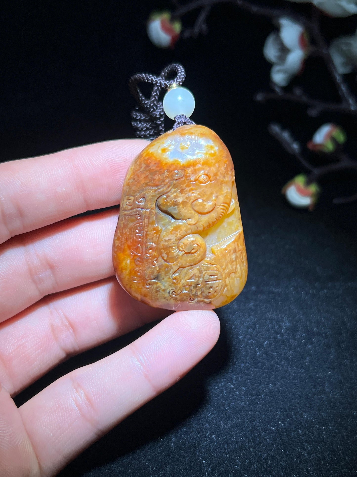 和田籽料黄沁大象（43.0g）