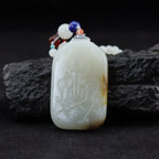 和田玉洒金皮无事牌（53.1g）
