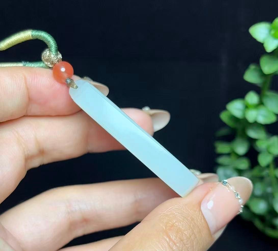 和田玉羊脂白玉平安无事牌（28.8g）