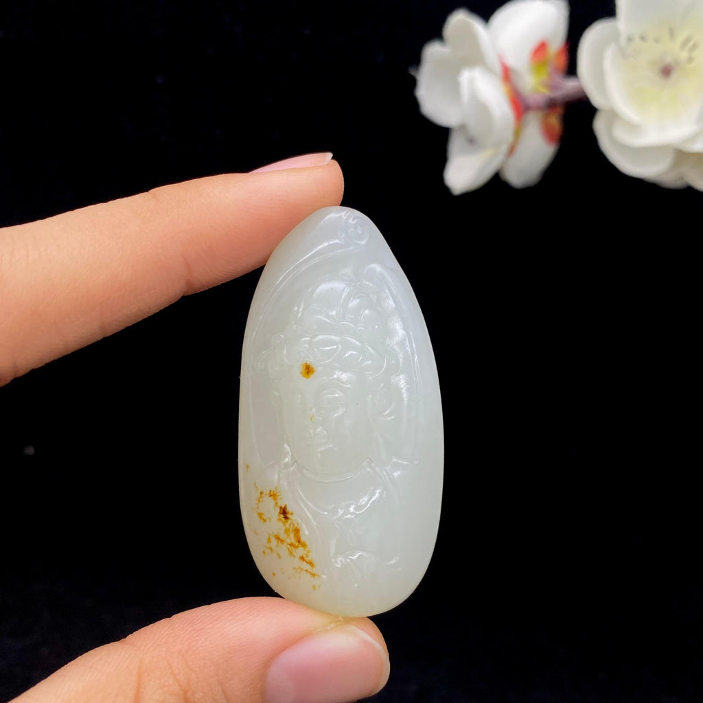 和田玉籽料【观音头】挂件（33.6g）