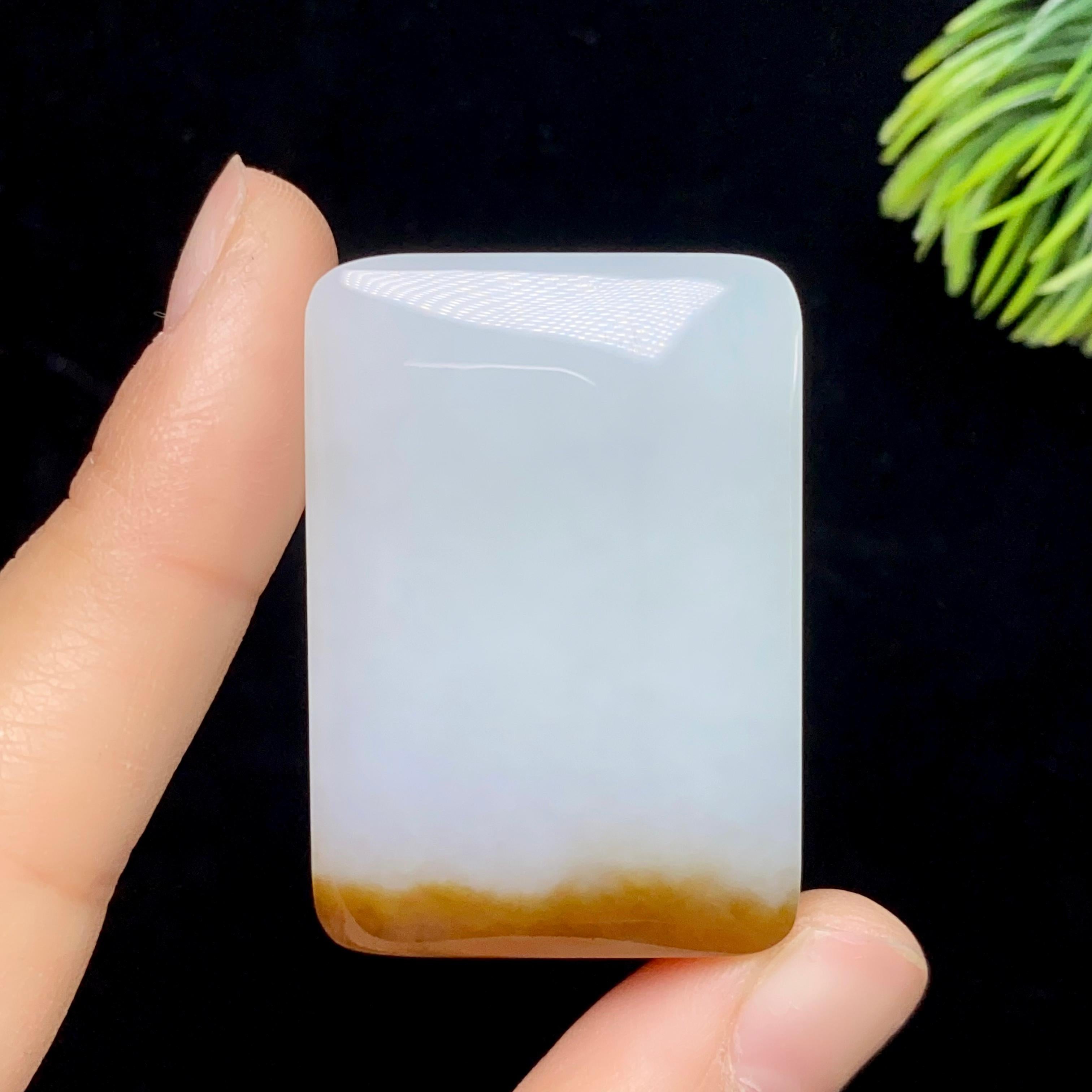 和田玉糖白无事牌（44.6g）