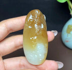 新疆和田玉糖白羊脂玉财神关公挂件（48.2g）