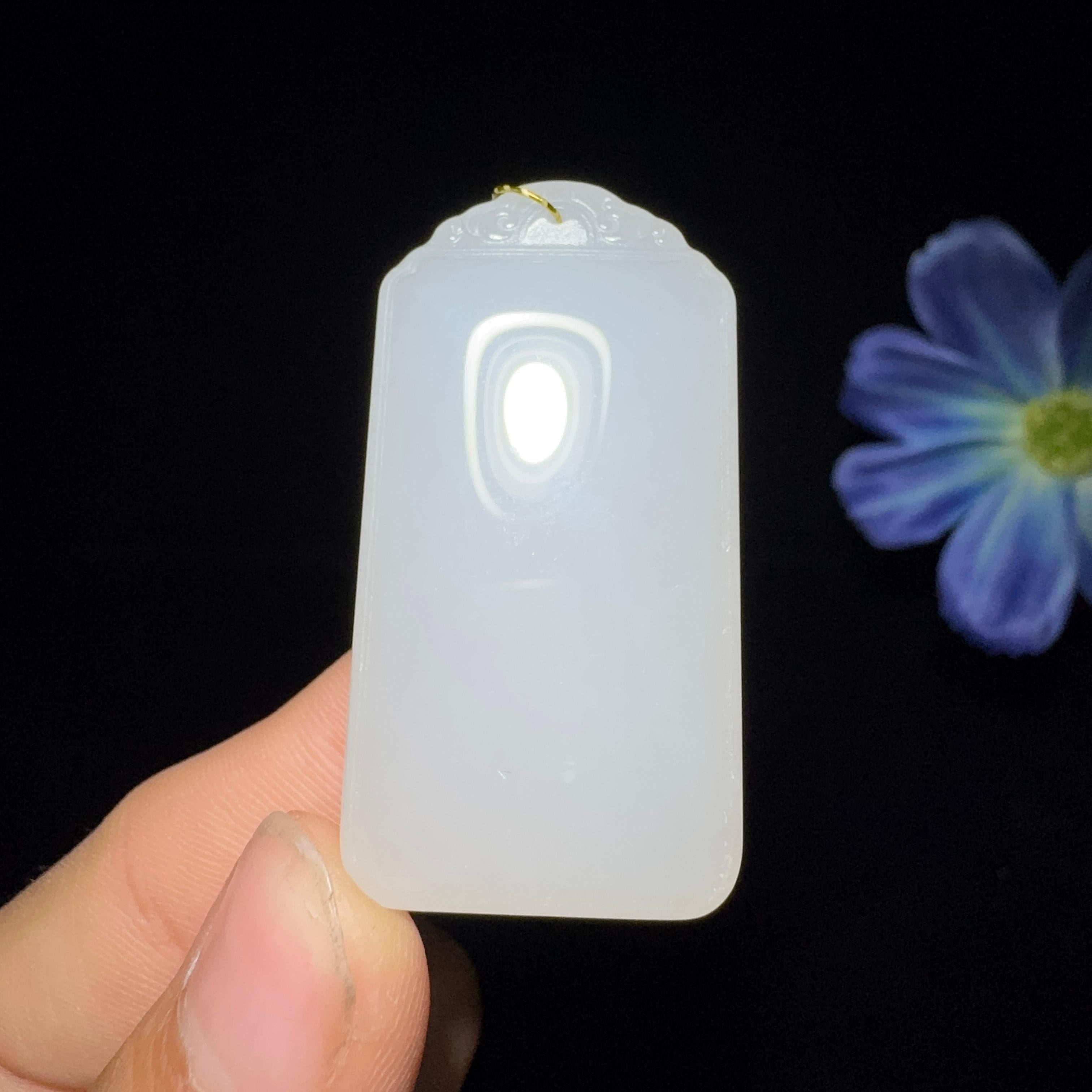 和田玉白玉平安无事牌（29.5g）