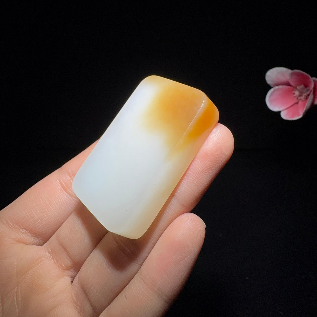 和田玉糖白平安无事牌（37.2g）