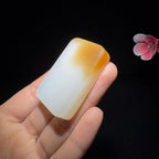 和田玉糖白平安无事牌（37.2g）