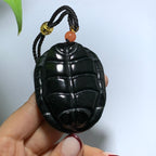 【超值推荐】和田山料黑青龙龟富甲天下手把件（115.0g）