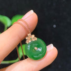 碧玉18k金平安扣吊坠01023193（2.8g）