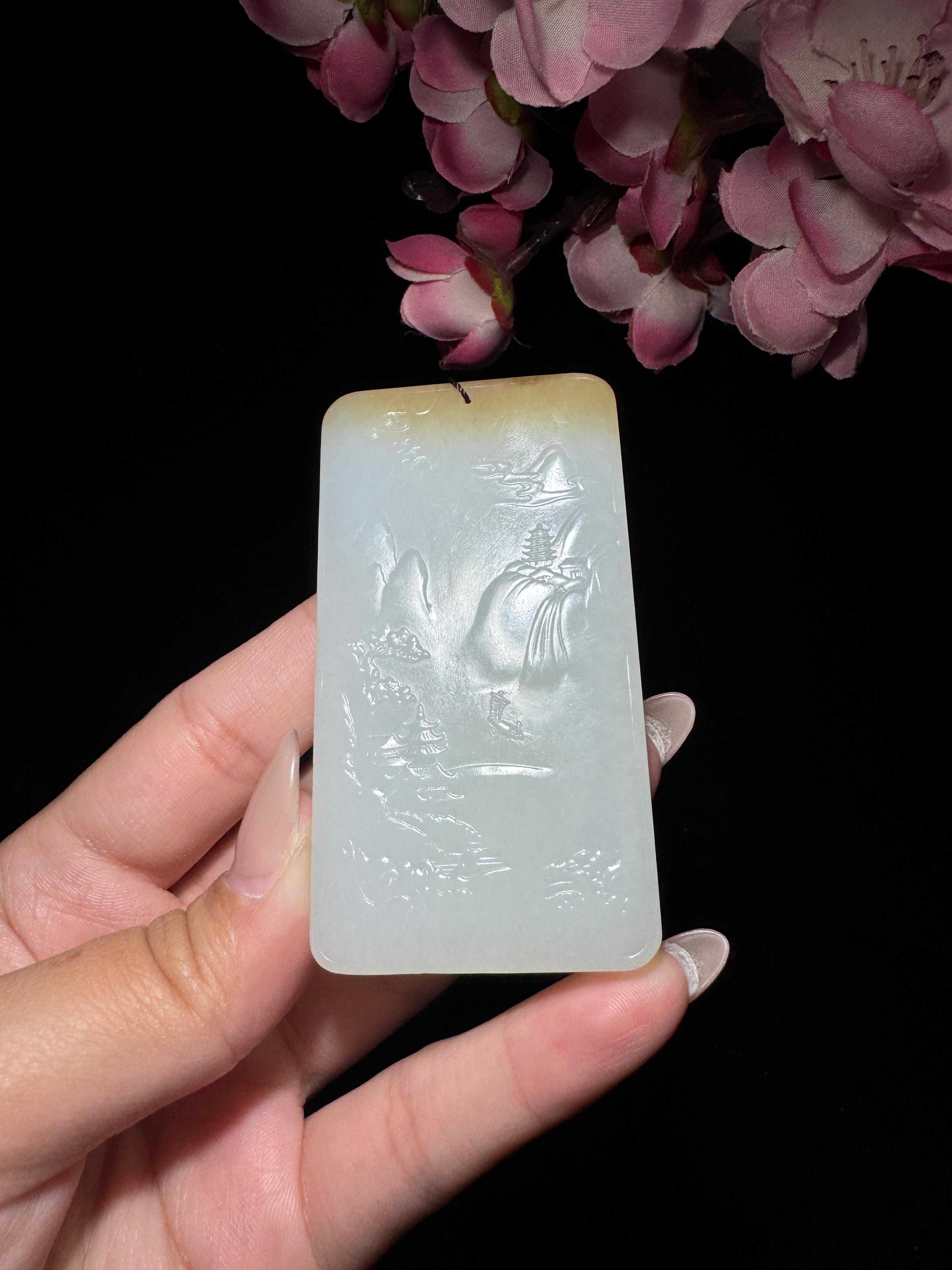 和田玉糖白玉龙行天下（76.5g）