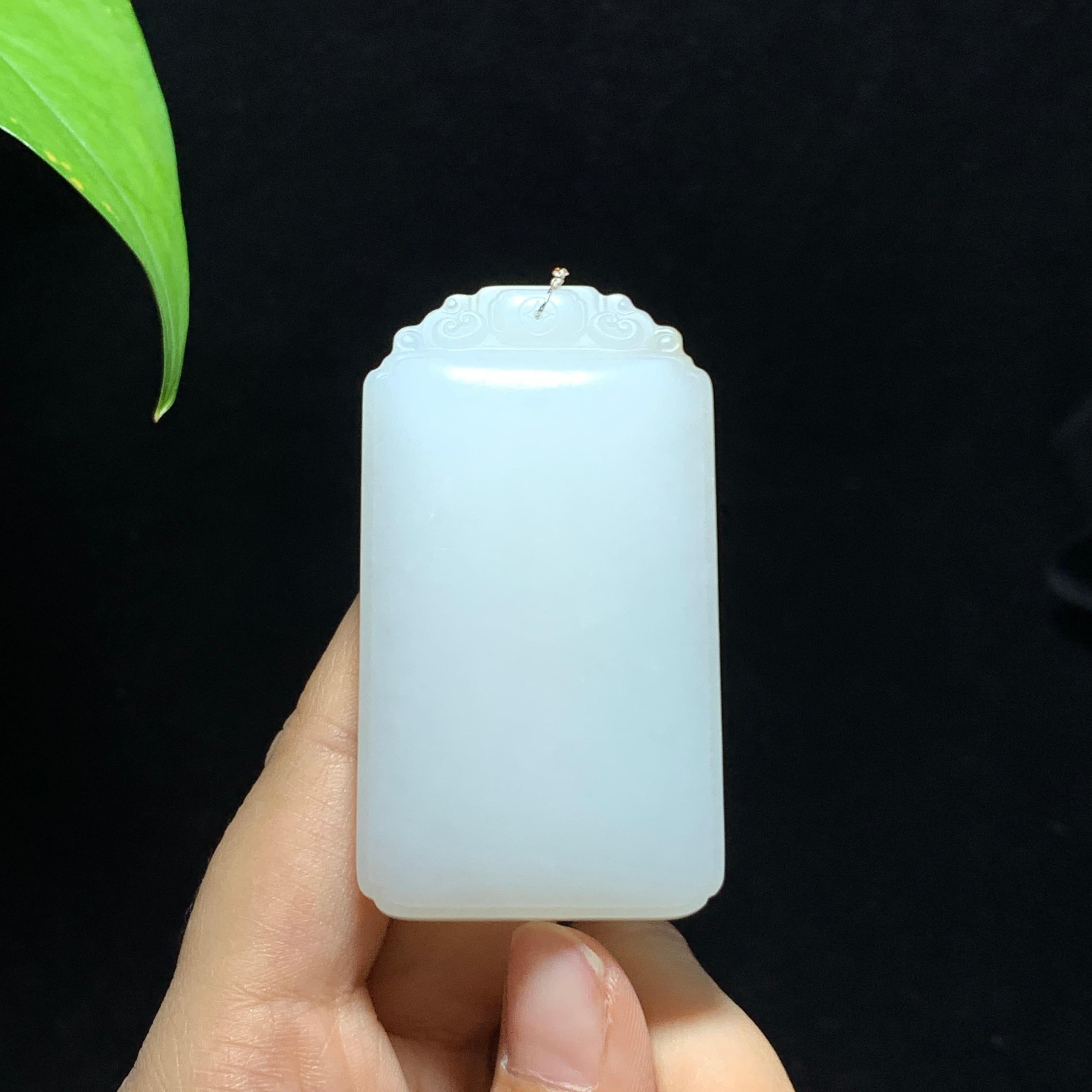 和田山料糖白玉无事牌挂件（71.7g）