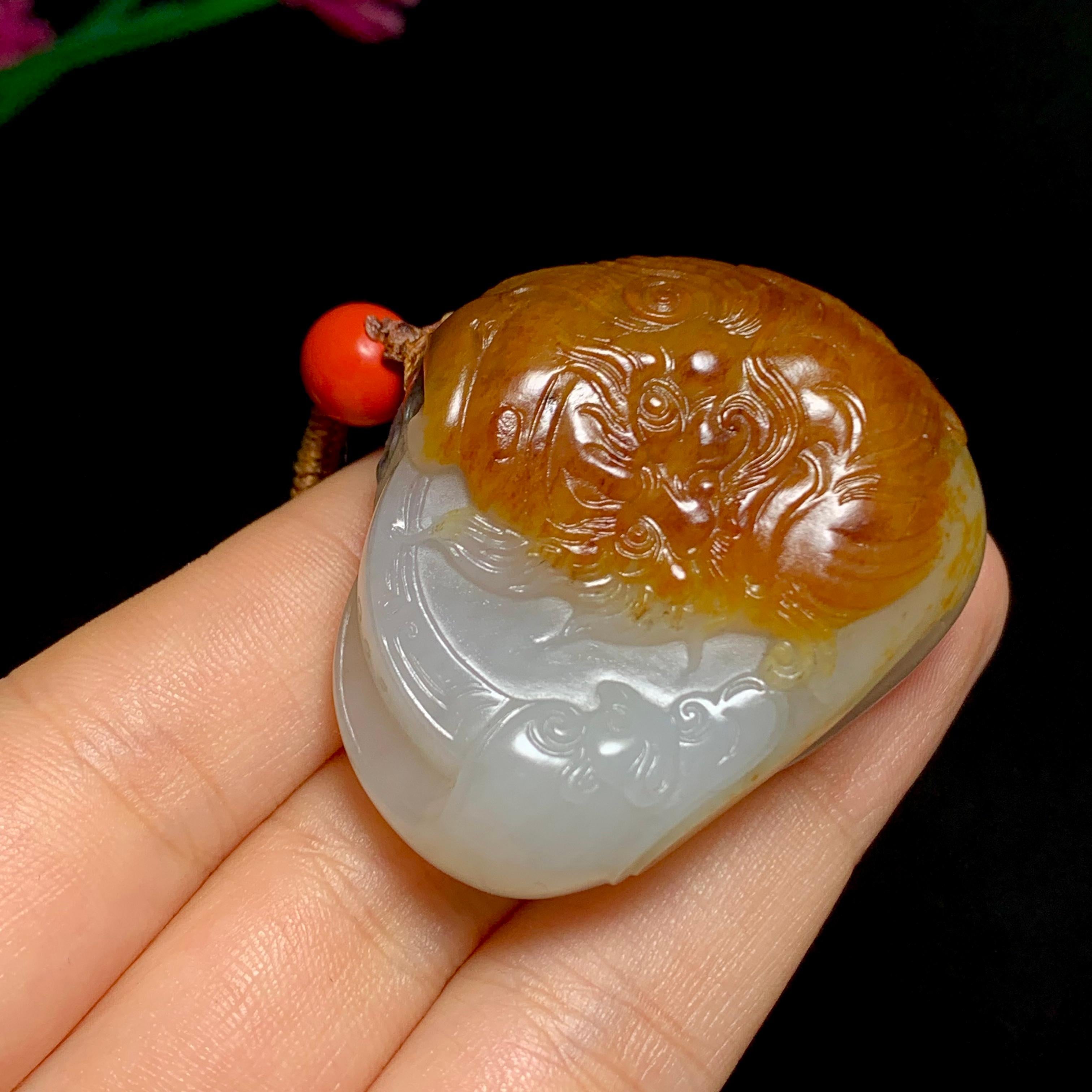 精品和田籽料沁红皮钟馗（54.8g）