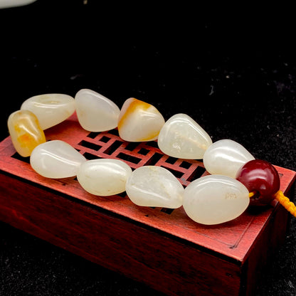 和田玉聚黄皮【精品手串】（46.1g）
