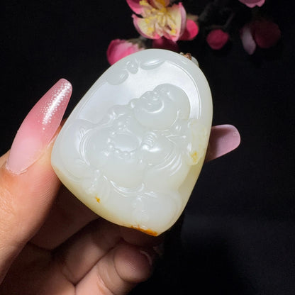 和田玉籽料挂件佛公（45.4g）