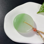 和田玉白玉带翠平安扣2607190025（33.5g）