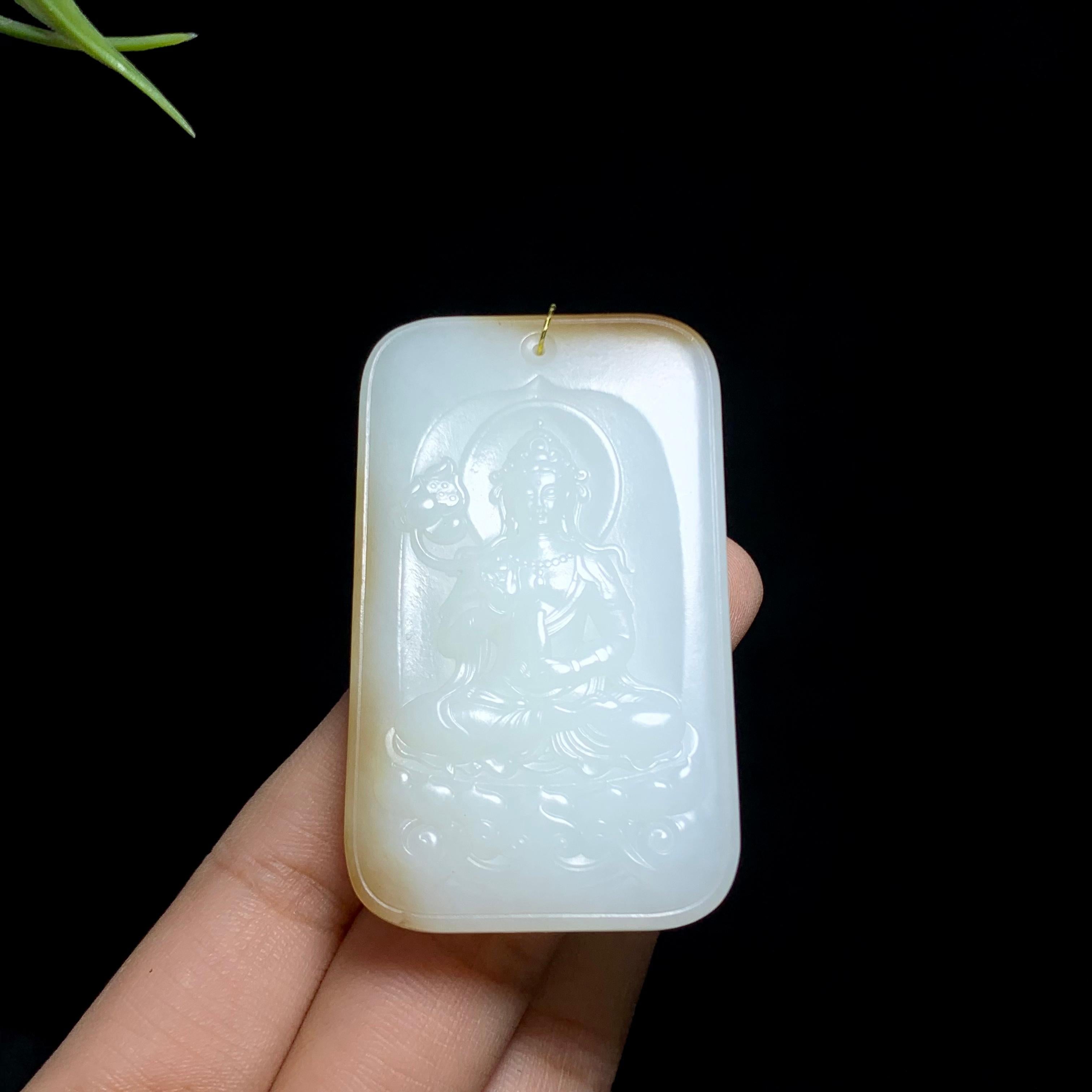 新疆糖白玉观音牌（49.9g）