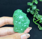 和田玉苹果绿碧玉呱呱来财（40.4g）