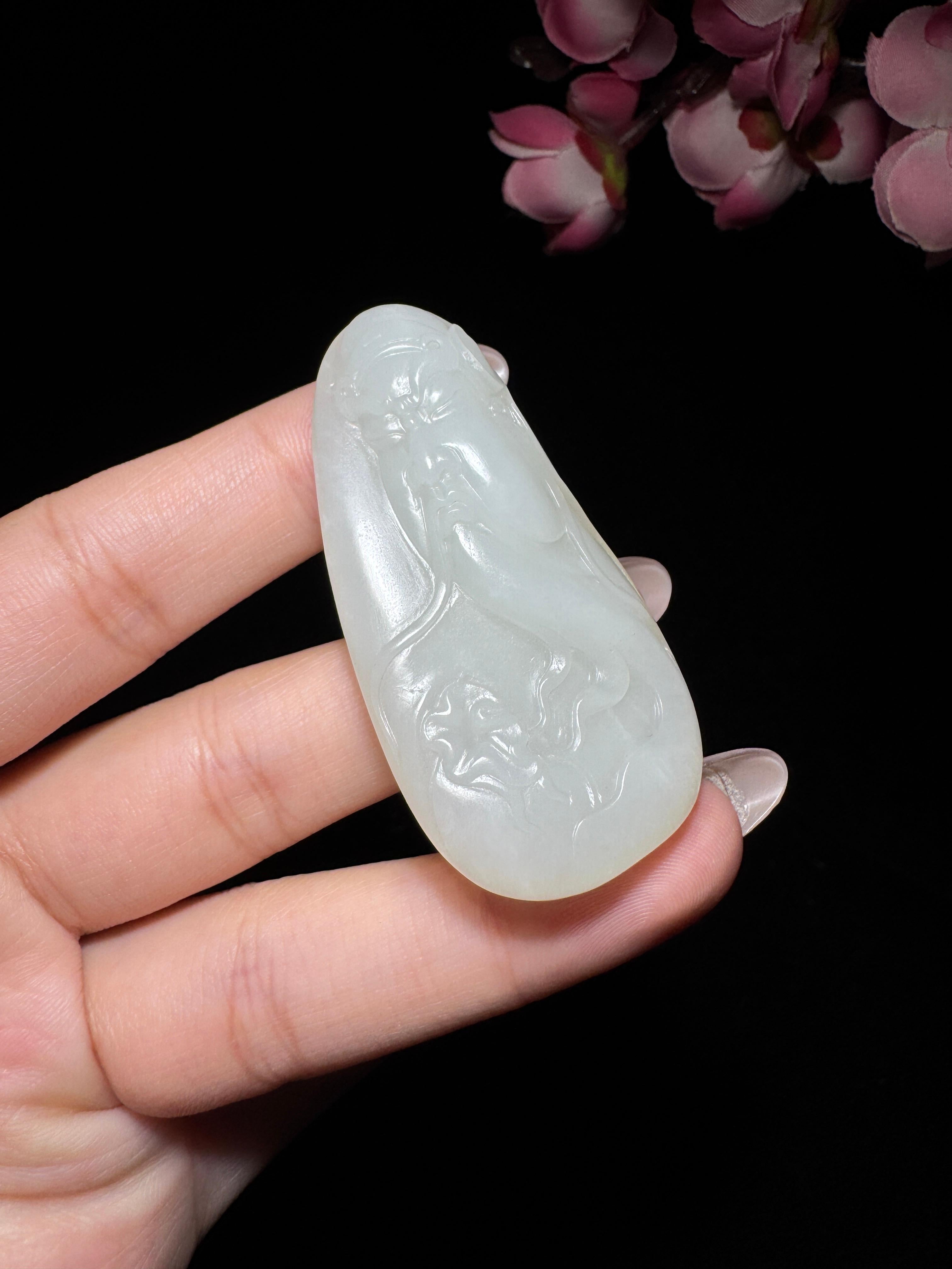 和田玉籽料关公挂件（43.9g）