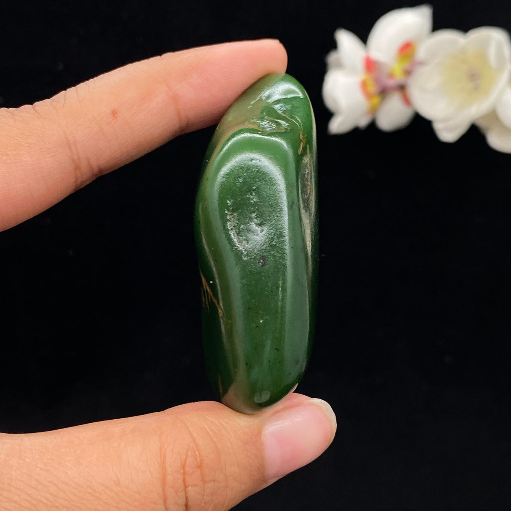和田玉碧玉籽料手把件（71.4g）