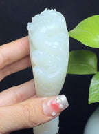 和田羊脂玉祥龙扳指手把件（183.9g）