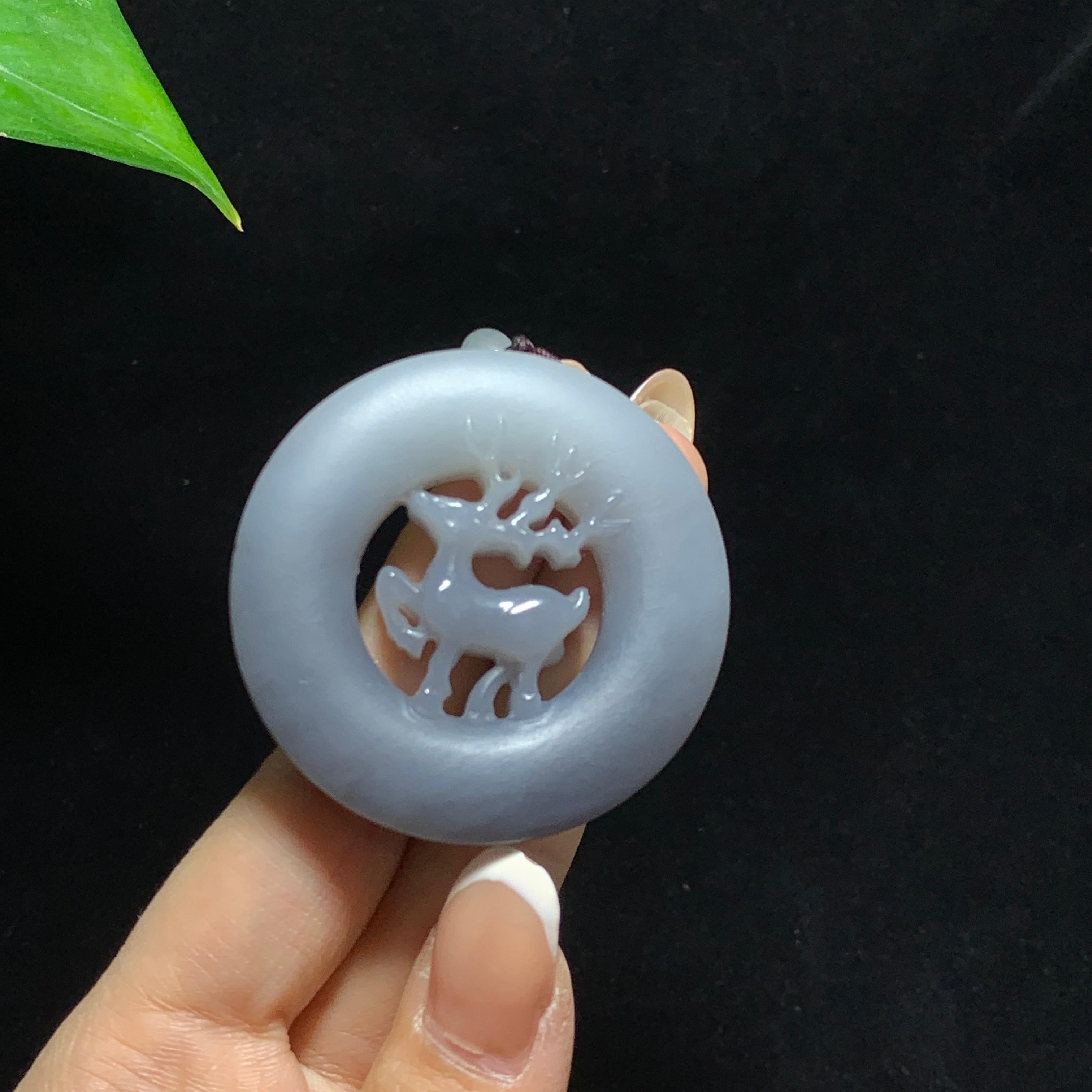 和田山料紫罗兰一鹿有你挂件（52.2g）