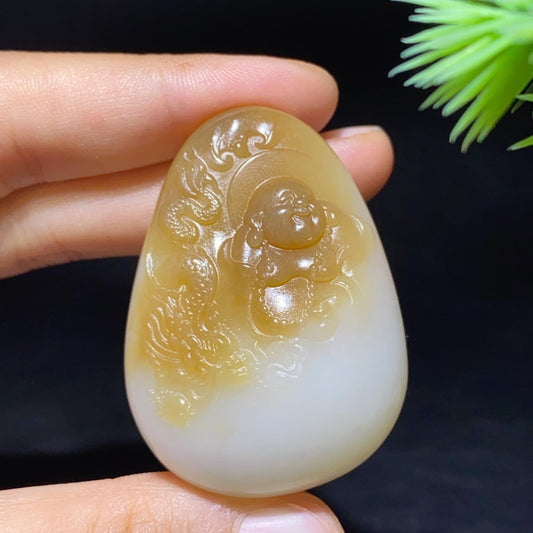 和田玉糖白佛公（38.1g）