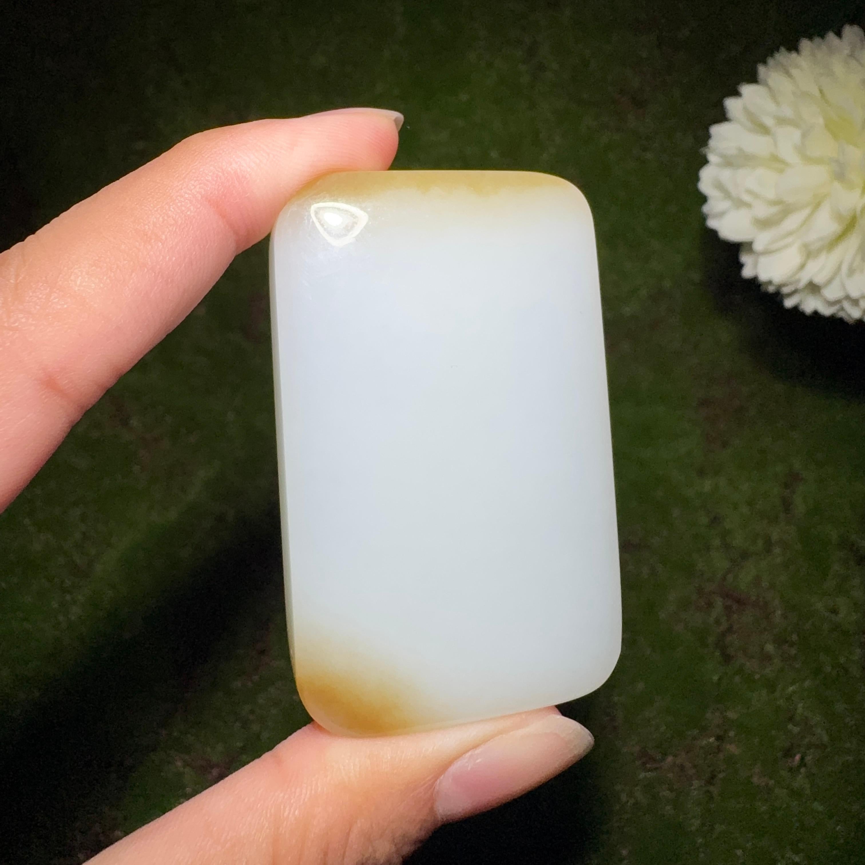和田玉糖白平安无事牌（61.7g）