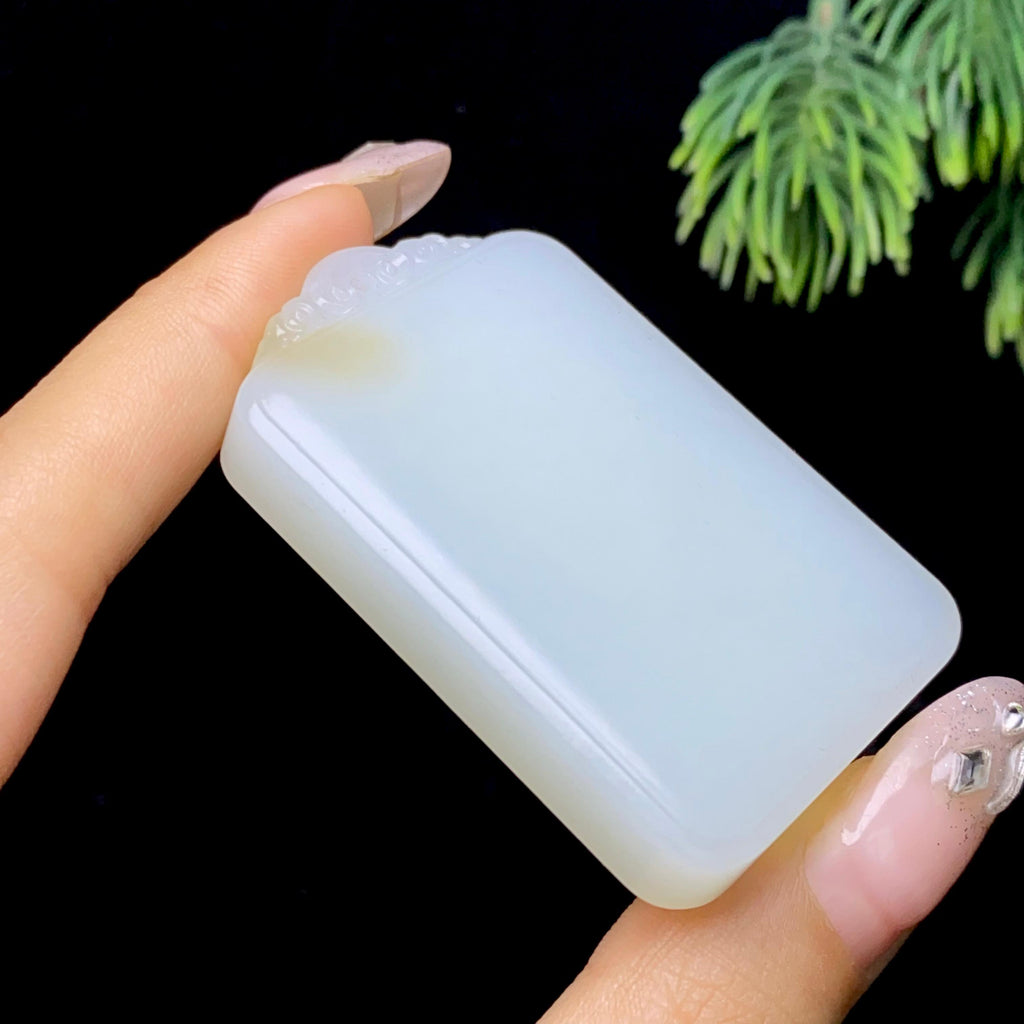 和田玉糖白无事牌（50.5g）