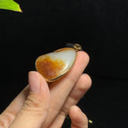 18k金镶和田红皮白肉籽料挂件（16.0g）