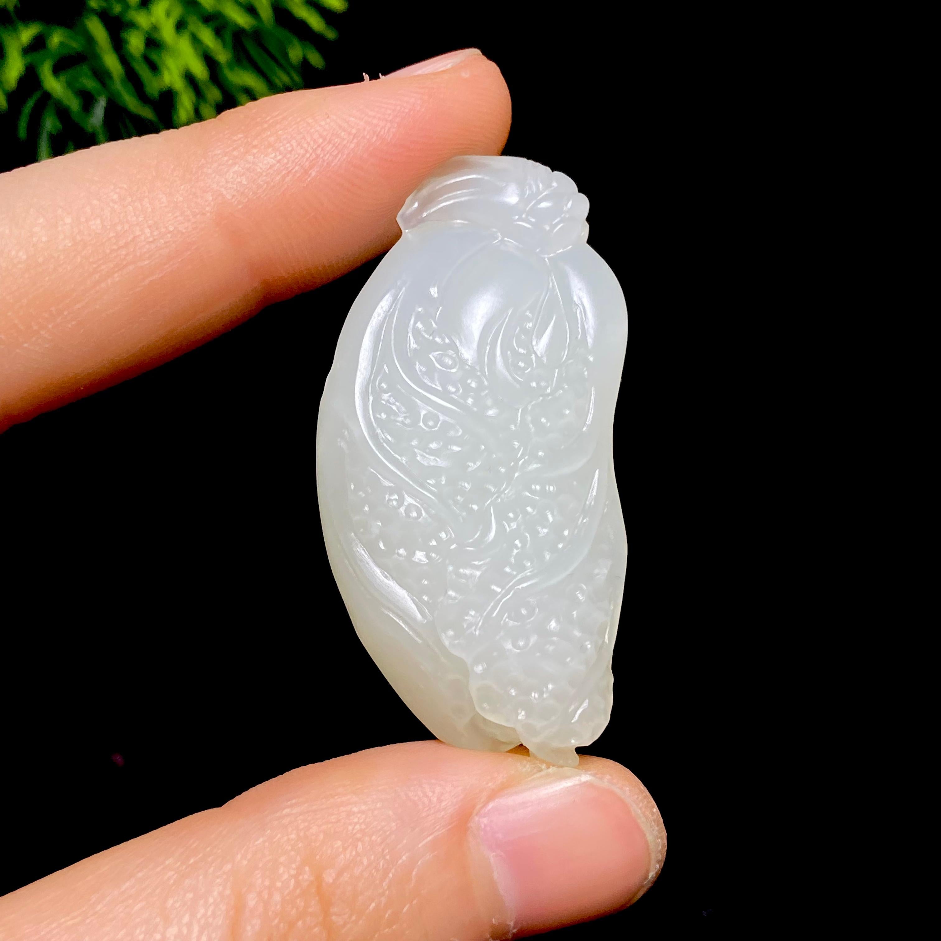 和田玉籽料白菜挂件（16.7g）