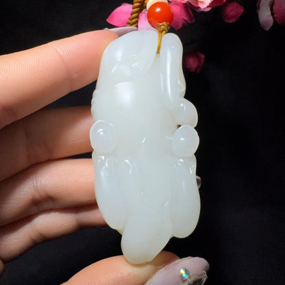 和田玉籽料手把件马到成功（78.5g）