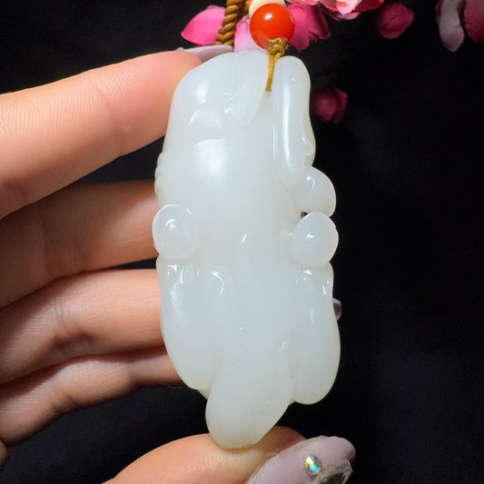 和田玉籽料手把件马到成功（78.5g）