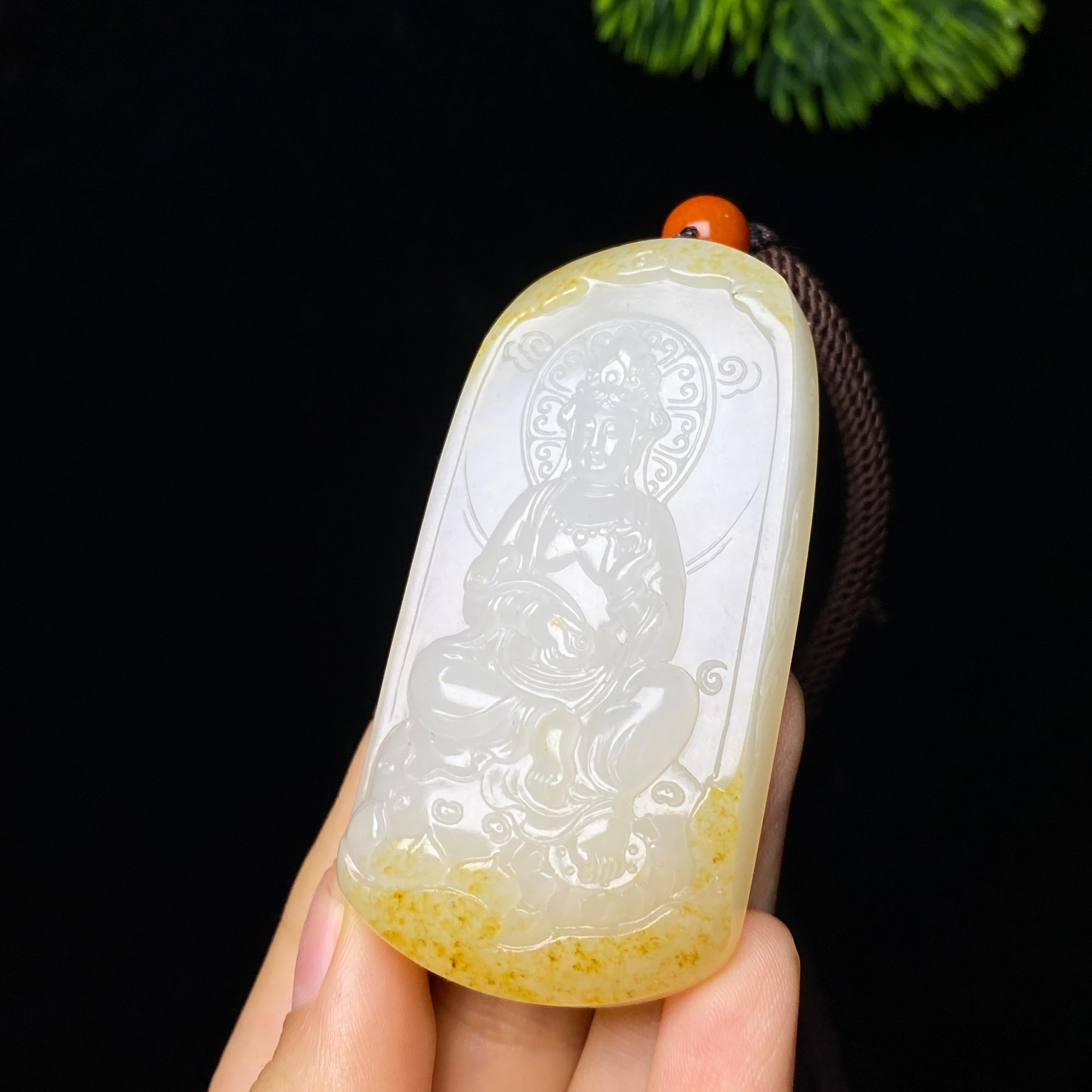和田玉籽料观音（63.5g）
