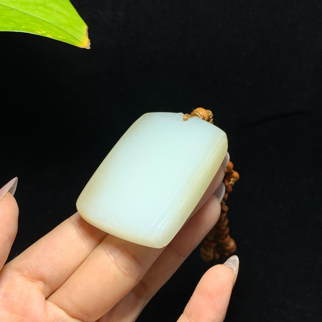 和田山料糖白玉无事牌挂件（60.0g）